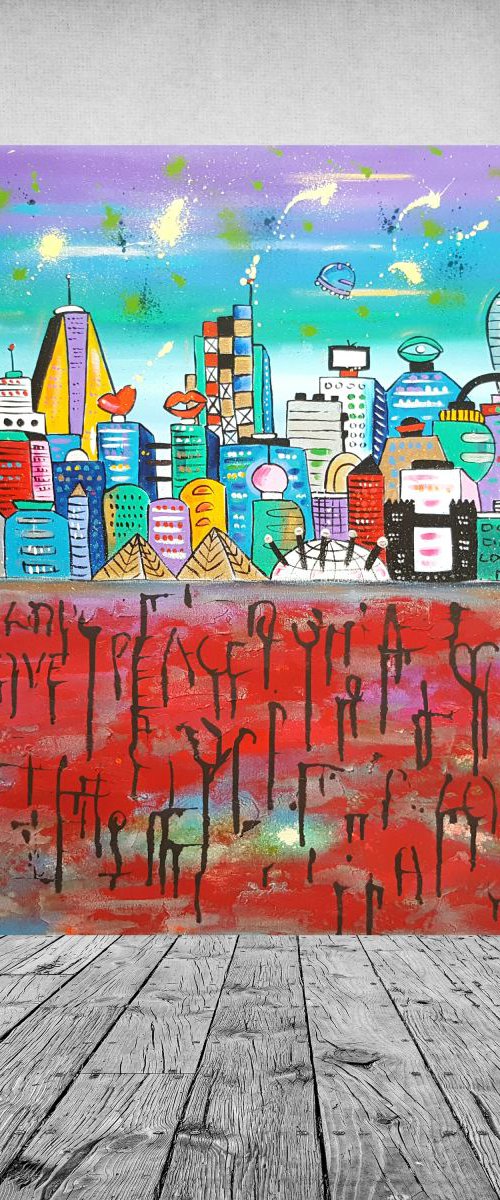 Space Red City by Maria Luisa  Azzini