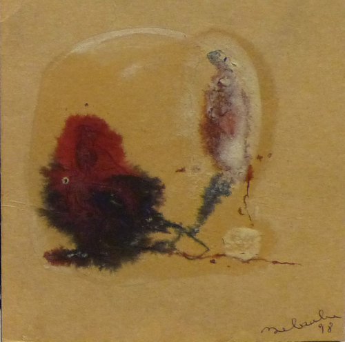 Miniature Abstract Drawing 1, 10x10 cm by Frederic Belaubre