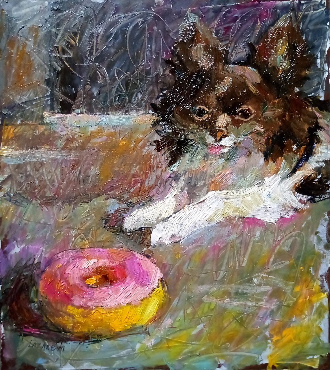 Chihuahua with donut by Valerie Lazareva