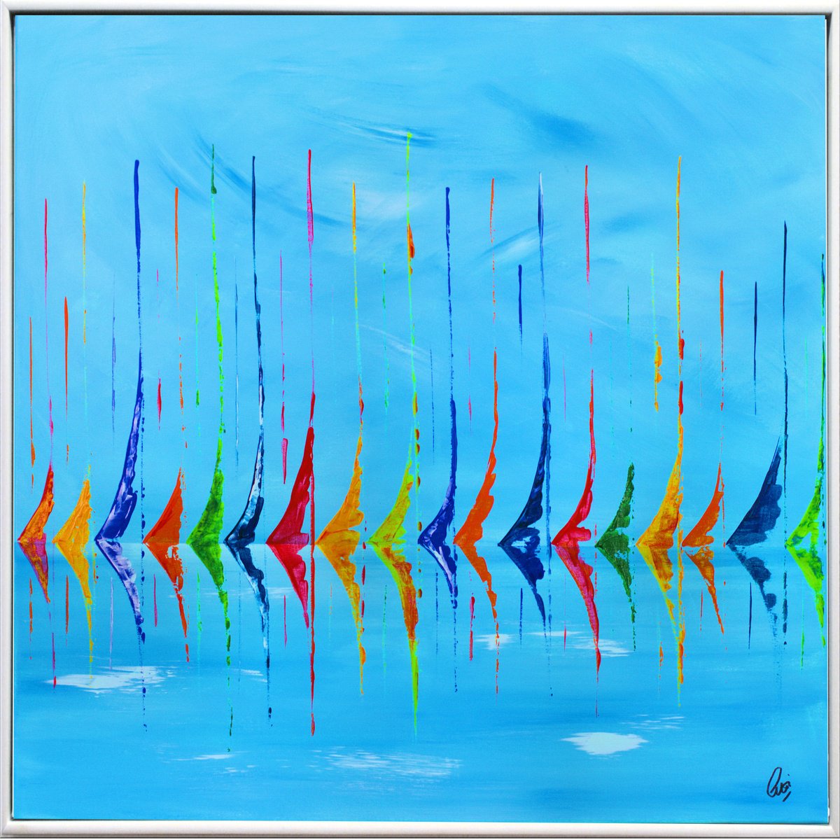  Silent Regatta By Edelgard Schroer, 33 X 33, Artwork For Sale On Artfinder