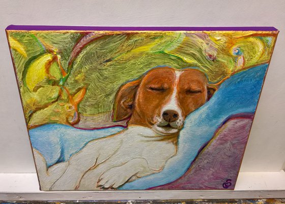 THE VAN DOG DREAMS - ( 25 x 30 cm )