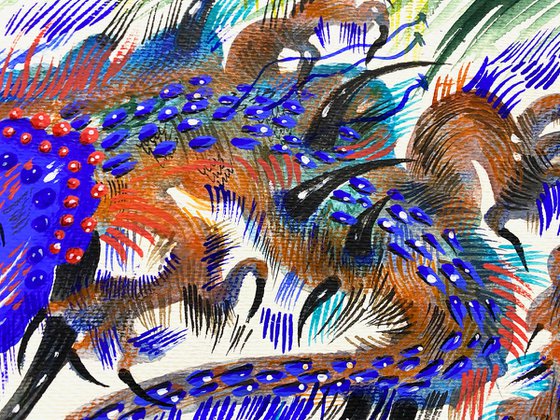 Dragon with blue head