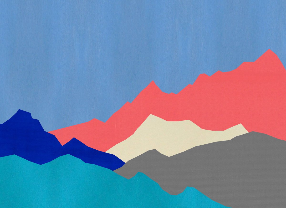 Abstract Mountains #21 - Extra Large Abstract Landscape - Shipping Rolled in a Tube by Arisha Monn