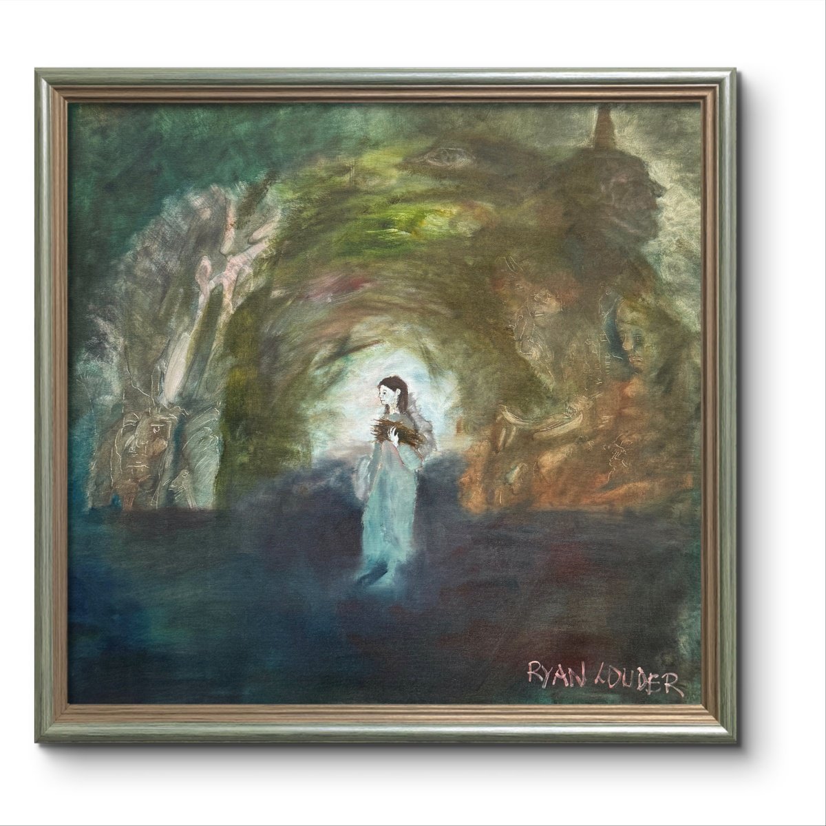 Expressive Portrait Oil Painting By Ryan Louder, 30 X 26", Into The Light, Original Artwork