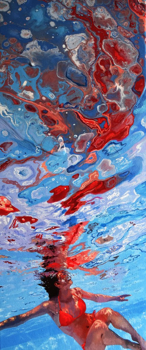 Divinity - Swimming Painting by Abi Whitlock