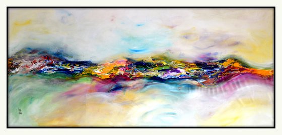 Fairy hills XXL 204X92 cm  unstretched painting, palette knife FREE SHIPPING