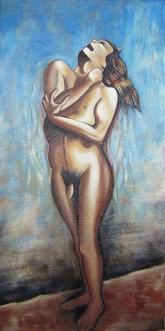 Oil painting on canvas, L'ange déchu