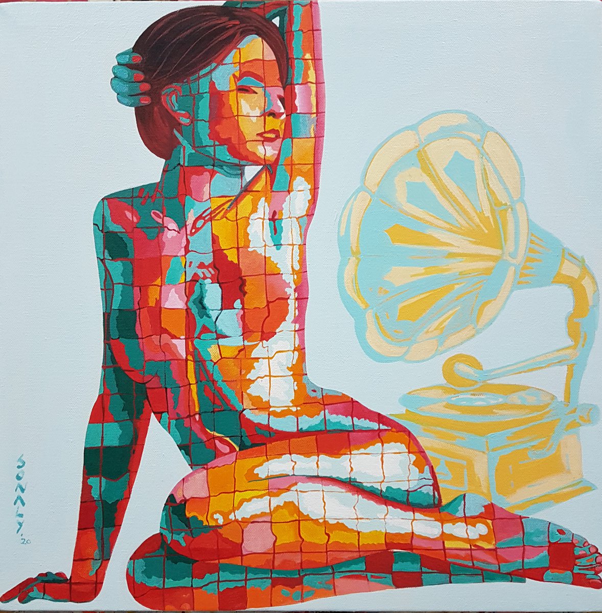 Lady and Gramophone by Sonaly Gandhi