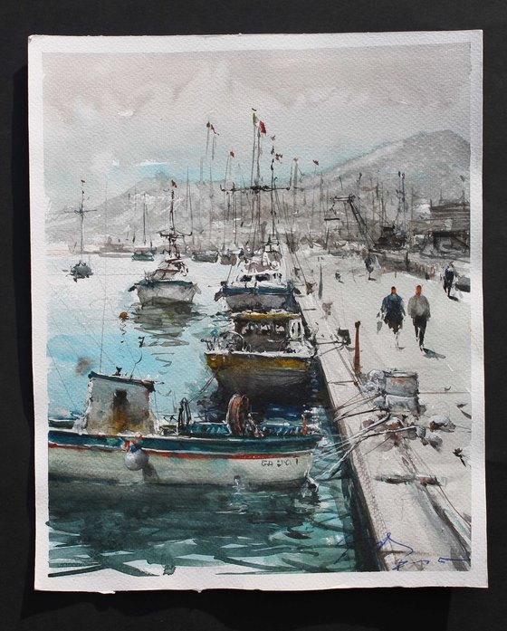 Boats in Salerno Port