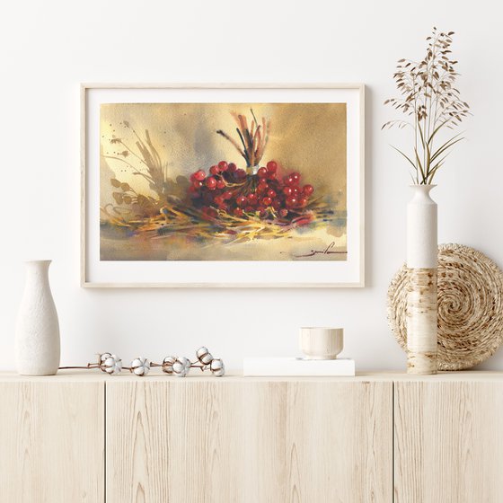 Viburnum watercolor nature