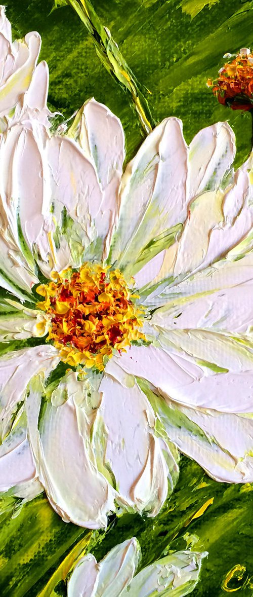 SUNNY GAYLARDIA - Daisies. Greens. Lawn. Grass. Flower field. Macro flower. Idyll. by Marina Skromova
