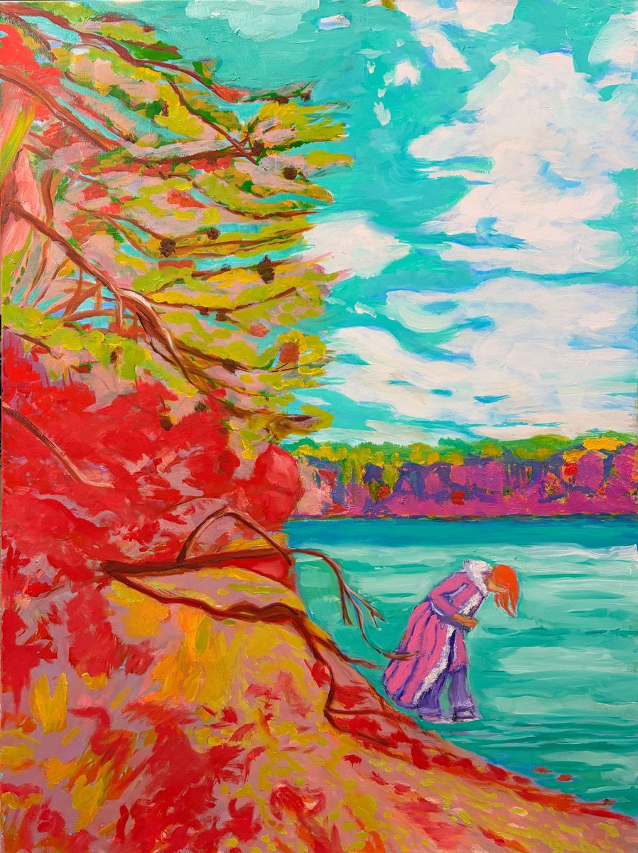 Expressive Oil Painting , Stone Seeker By Susan Stewart, 30 X 40, Artwork For Sale On Artfinder