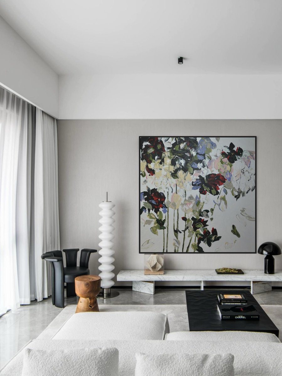 Naive Botanical Acrylic Painting By Tetiana Hutsul, 59 X 59", Lost In Your Touch, Original Artwork