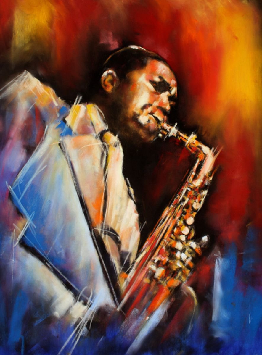 Sax Player (2012) Painting by Brian Halton | Artfinder