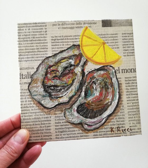 "Oysters on Newspaper"