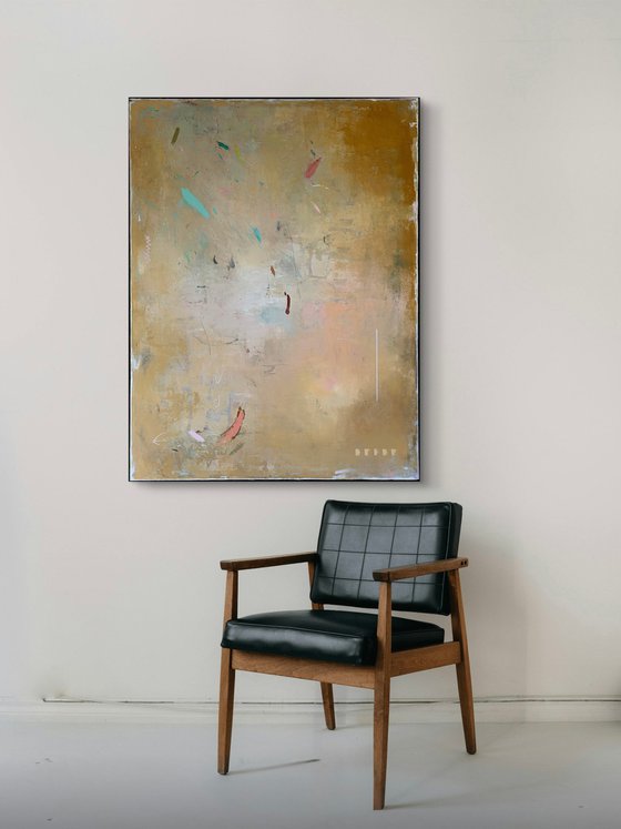 Golden Silence 36x48 inches Abstract Painting