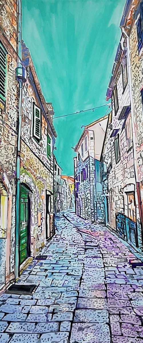 Mediterranean street / 101 x 72 cm by Alexandra Djokic
