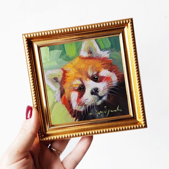 Red panda painting