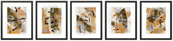 Ochre monochrome abstraction