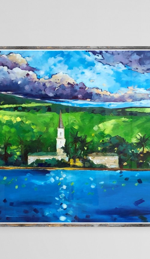 KONA SITY HAWAII PAINTING 20-16in by Volodymyr Smoliak