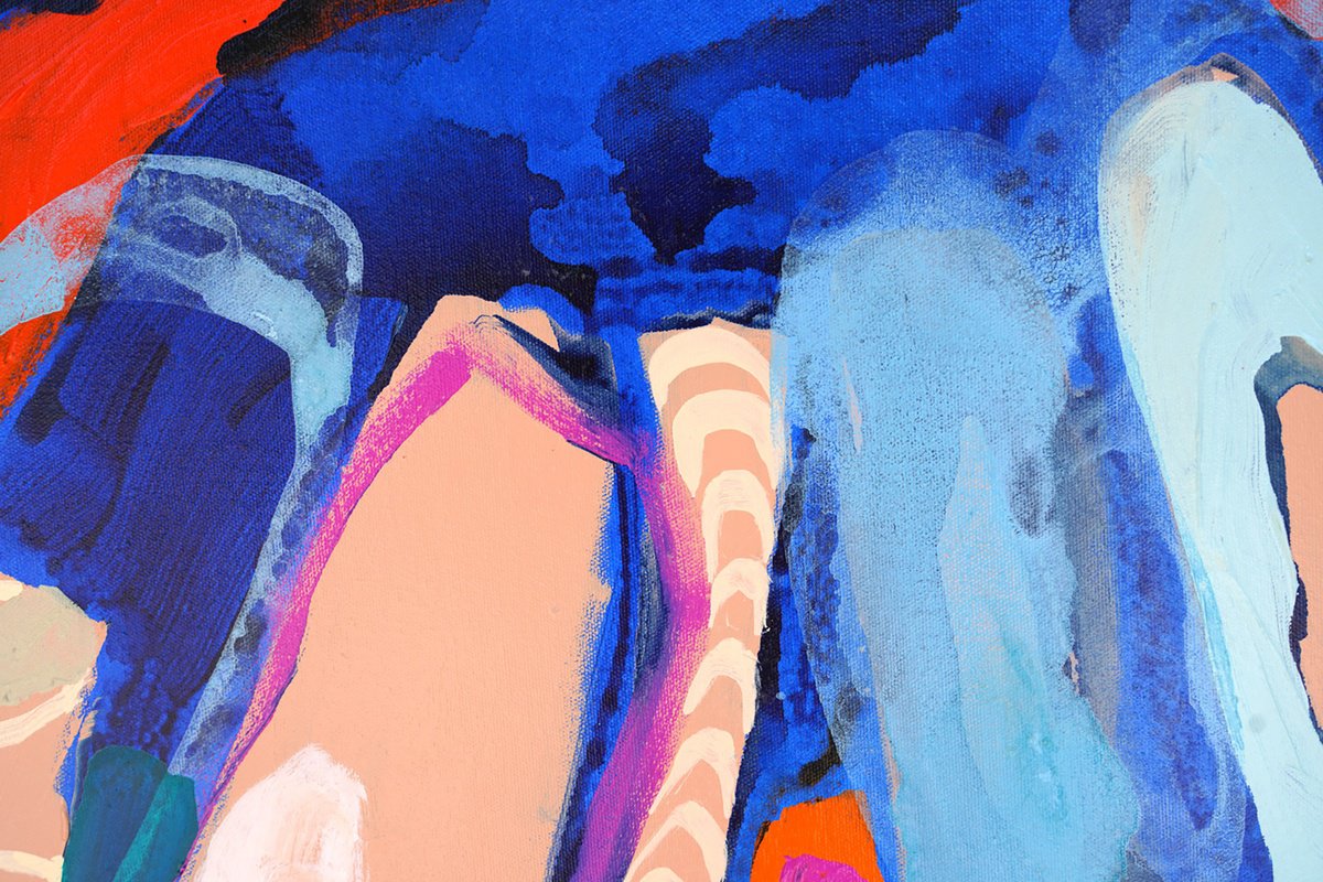 Abstract Acrylic Painting By Claire Desjardins, 60 X 36, For All The Jewels In The Wor, Original Artwork