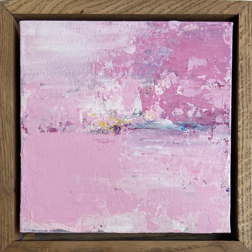 Pink Landscape - Small Abstract by Maryna Vozniuk