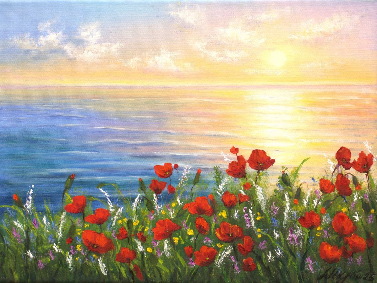 Wildflowers by sea by Ludmilla Ukrow