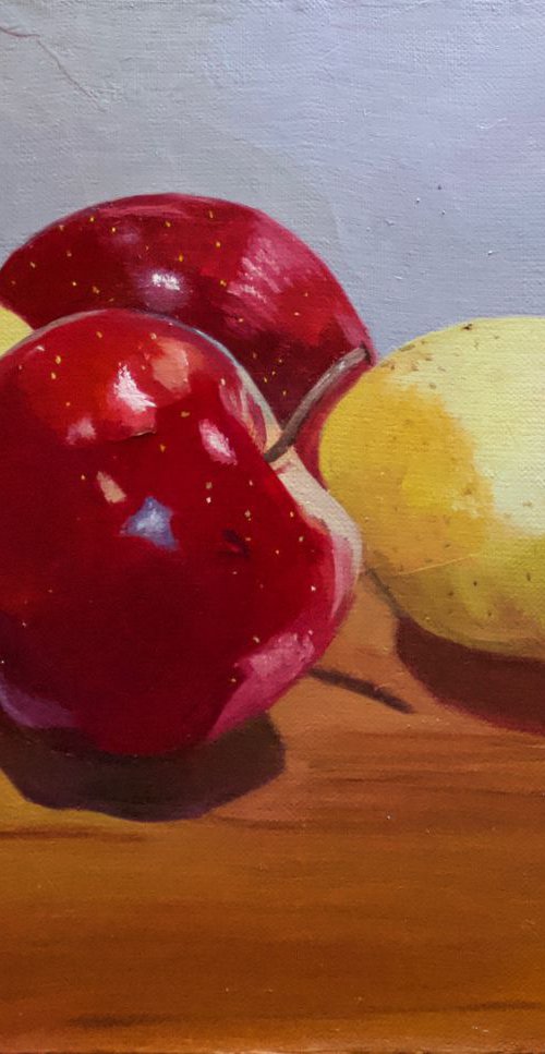 Pears and Apples, Original Still Life by Anne Zamo by Anne Zamo