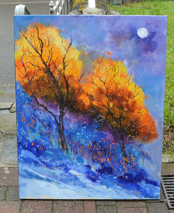 Two trees at moonshine