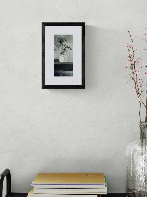 Crotons in Blue and Brown