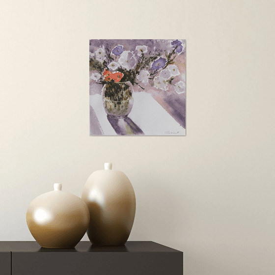 Petunias in a vase