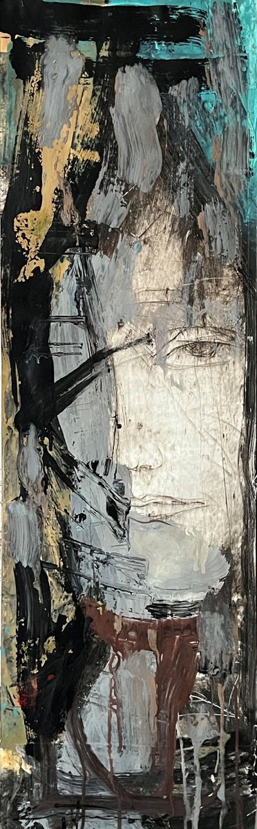 Expressive Drawing , She By Eduard Belsky, 12 X 37, Artwork For Sale On Artfinder