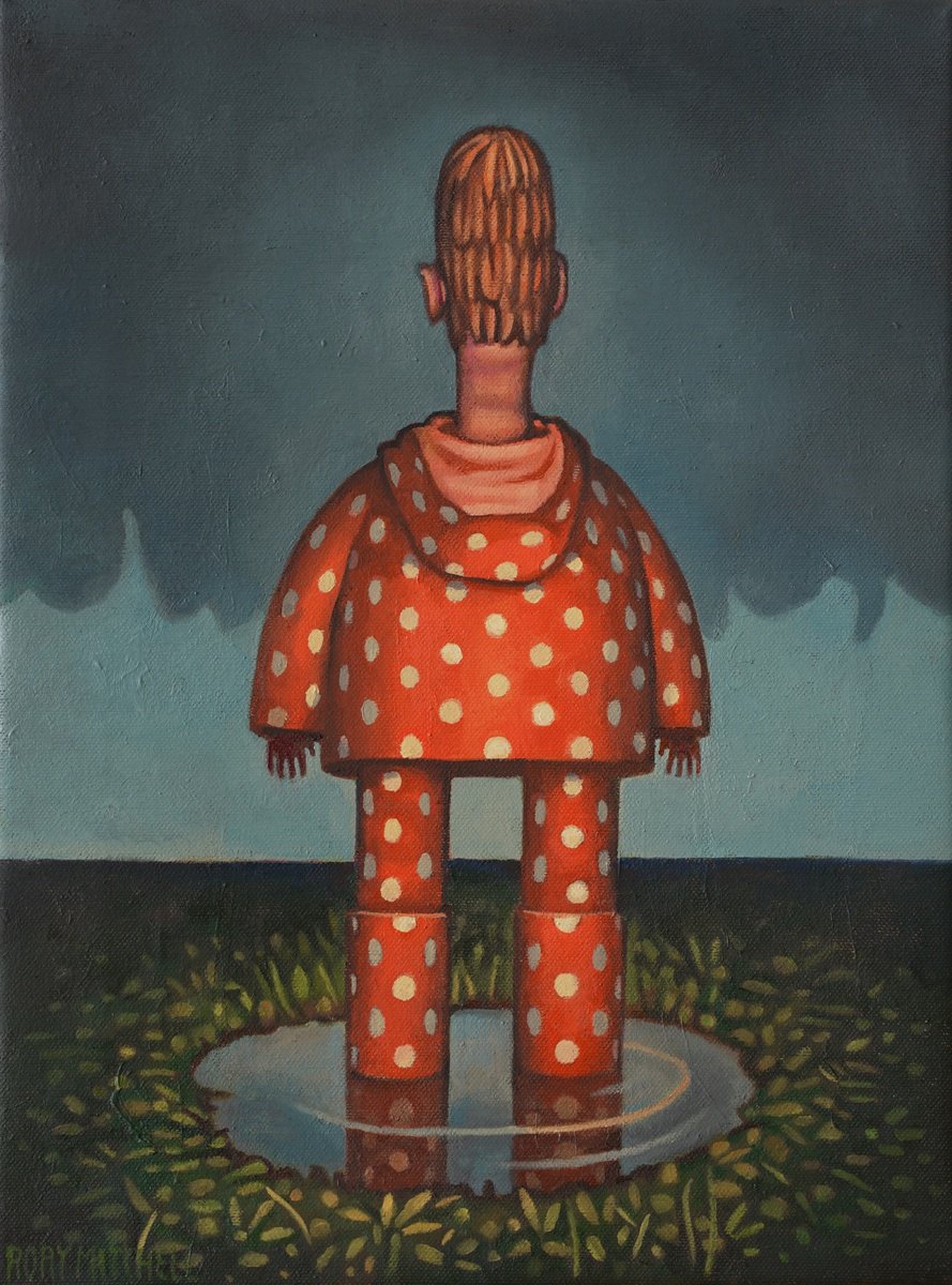 Naive Oil Painting , Cumulonimbus By Rory Mitchell, 12 X 16, Artwork For Sale On Artfinder