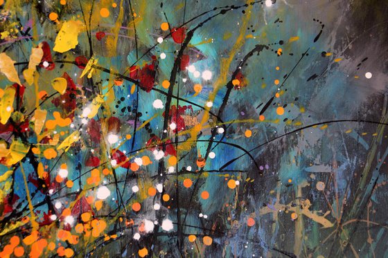 "Evanescence" #1  - Large original abstract floral landscape