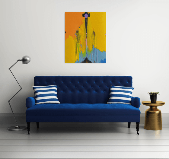Yellow figure in Blue