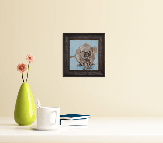 Rat framed / FROM THE ANIMAL PORTRAITS SERIES / ORIGINAL OIL PAINTING
