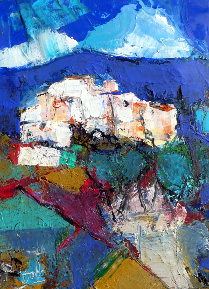 Village In The Sky By Jacques Donneaud, 21 X 29, Artwork For Sale On Artfinder
