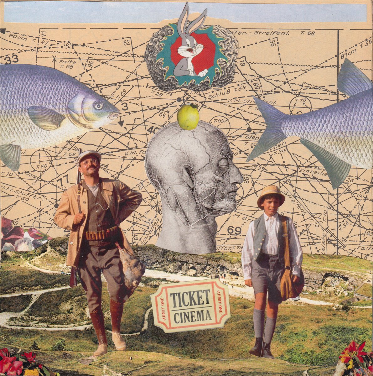 Portrait Collage By Jon Garbet, 8 X 8, Warner Brothers, Original Artwork