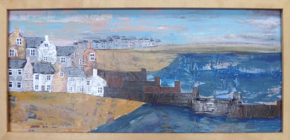 Landscape Painting By Elaine Allender, 20 X 10, Whitstable, Original Artwork