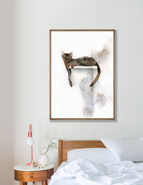 Abyssinian Cat Painting - Perfect Place