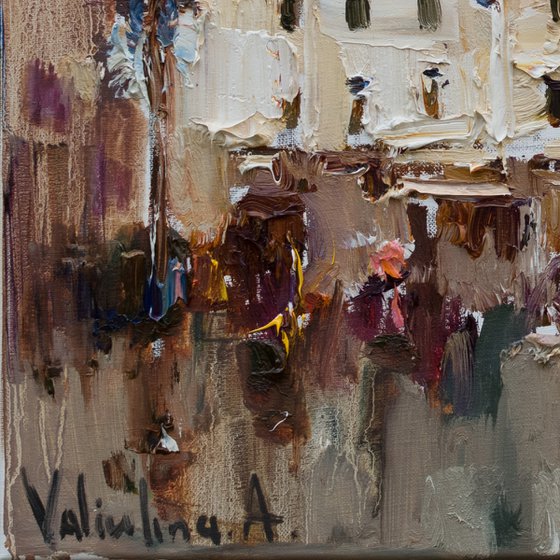 Lviv. Original oil painting city of Lviv, Ukraine, landscape painting