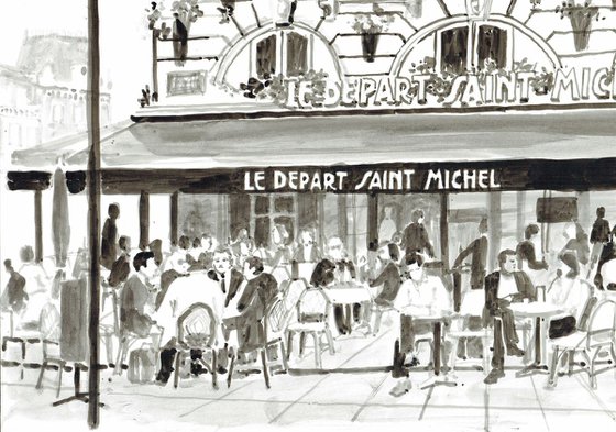 PARIS MEMORIES AND ICONIC PLACES - CAFE LE DEPART SAINT MICHEL
