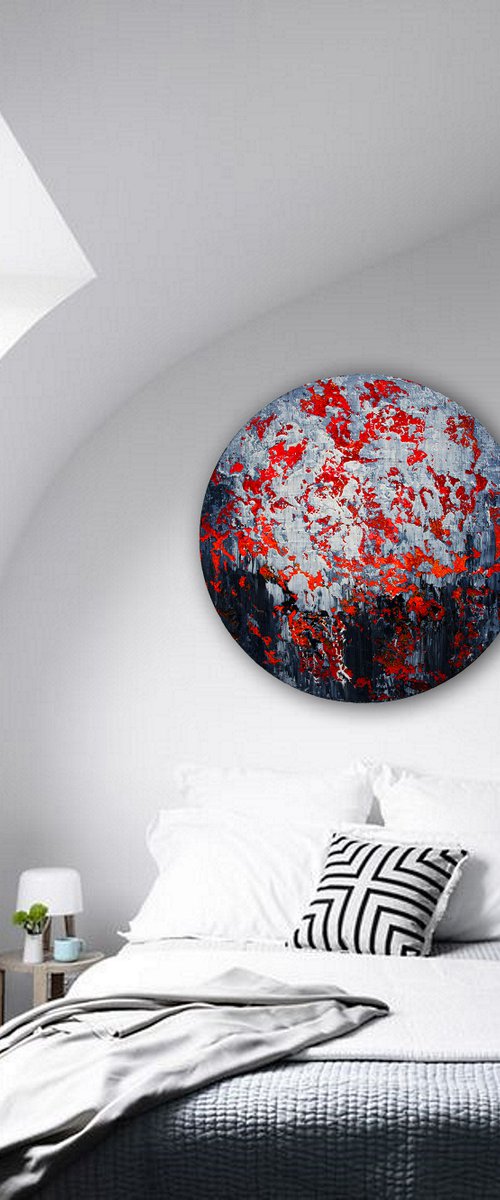 Circular abstract painting / Abstract 1138 by Alex Senchenko