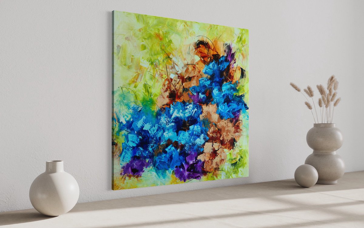 Euphoria II from Colours of Summer collection, abstract flower painting by Vera Hoi