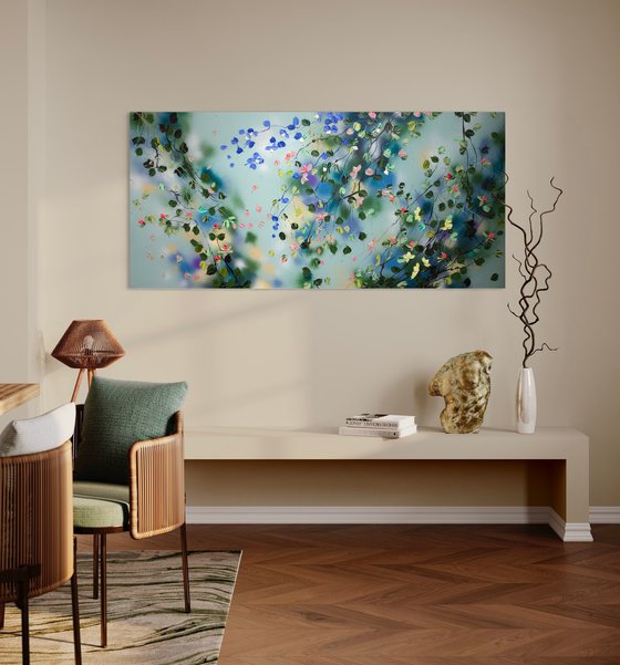 Large square acrylic painting "Ethereal Stillness"