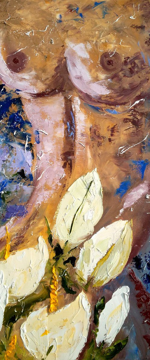 Nude Woman Painting by Halyna Kirichenko