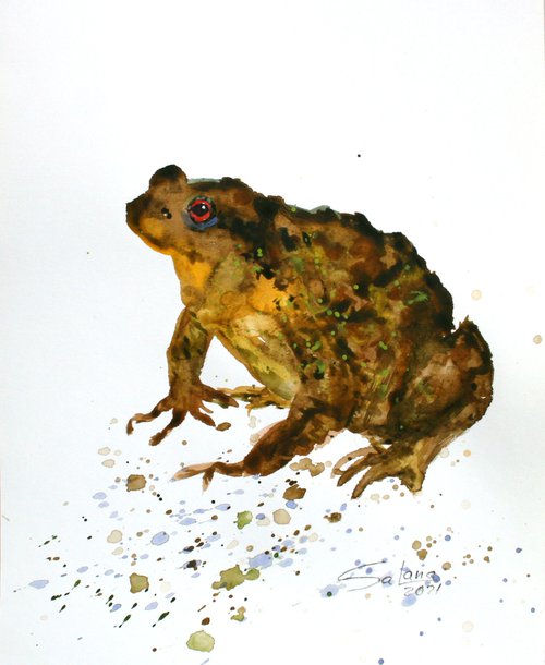 Frog 04 /  ORIGINAL PAINTING by Salana Art Gallery