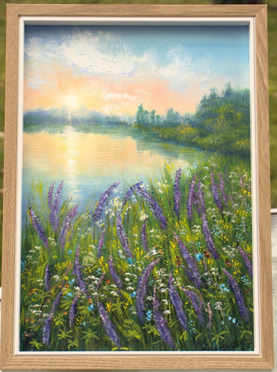 Photorealistic Oil Painting , Bluebonnet Meadow By Ludmilla Ukrow, 9 X 13, Artwork For Sale On Artfinder