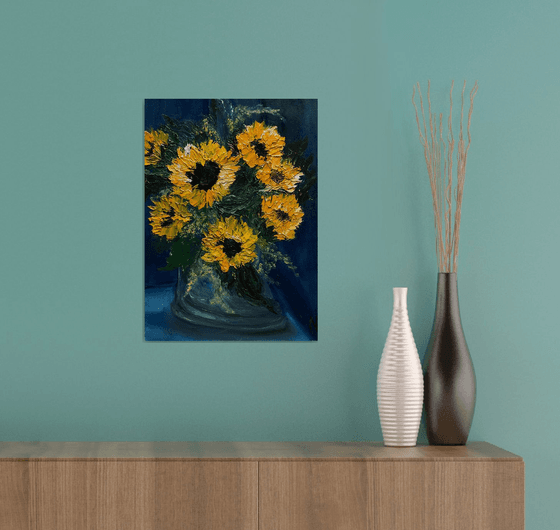 SUNFLOWERS, 30X42 CM