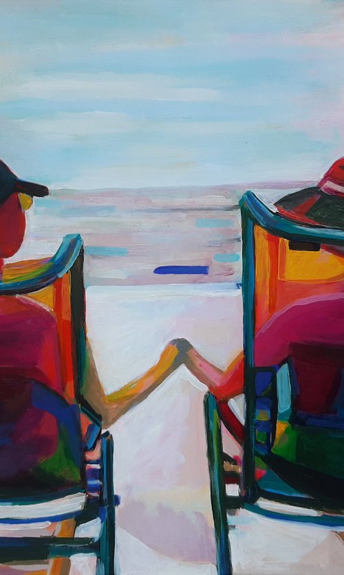 At the beach / 70.8 x 49.8 cm by Alexandra Djokic